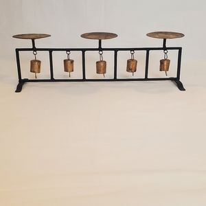 Metal and Brass Candle Holder With Bells